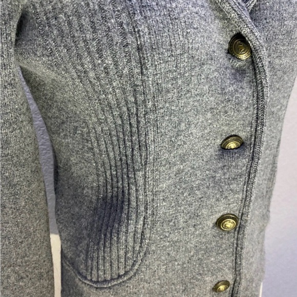 Brooks Brothers grey wool cardigan sweater brass buttons  size M - Picture 2 of 7